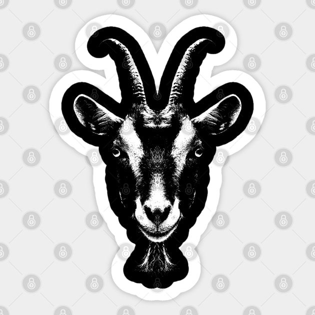 Goat / Portrait / Head Sticker by R LANG GRAPHICS
